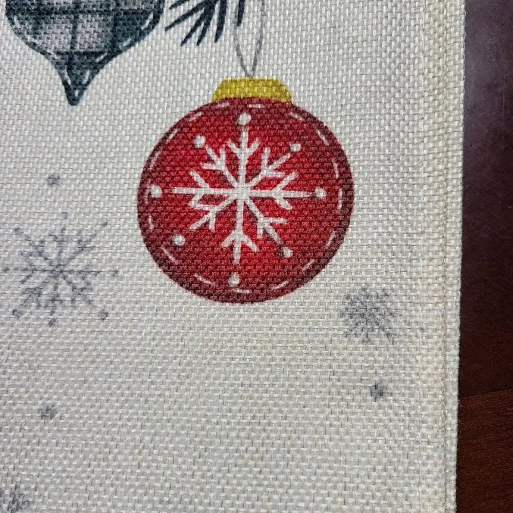 Christmas Table Runner Cottage Farmhouse Decor Red Black Holiday Decoration 72